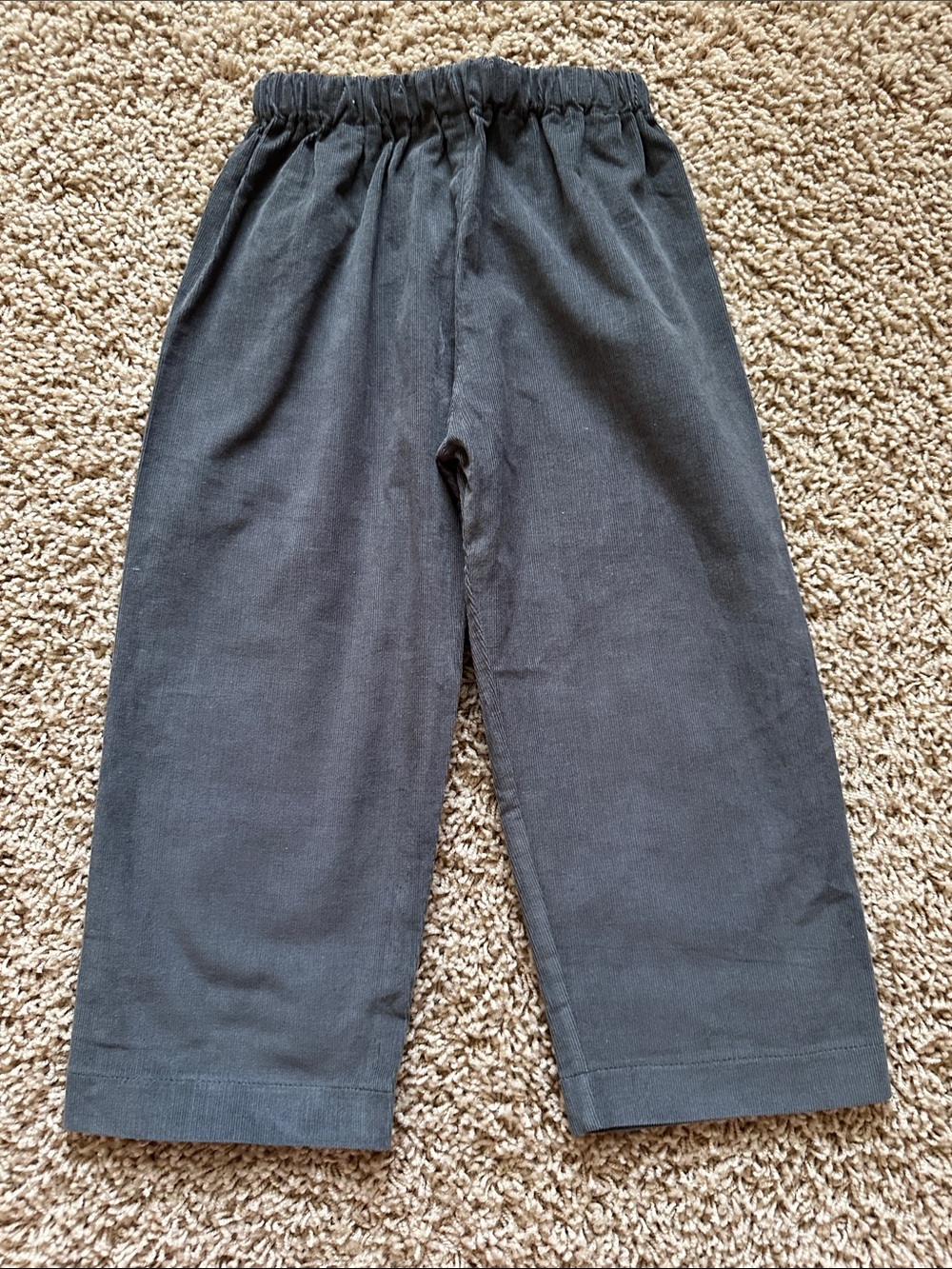 Kids Black Corduroy Elastic Waist Pants